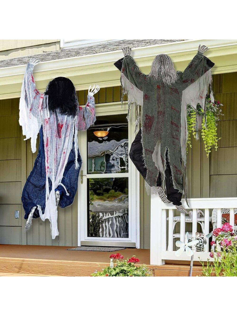 47" Halloween Red Climbing Zombies Wall Decoration Climbing Dead Zombie Haunted